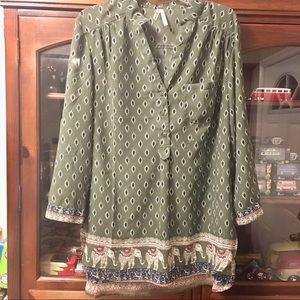 Olive high low tunic XL